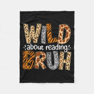 Jongens grappig wild dier over lezen bruh boek fleece deken
