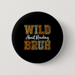 Jongens grappig wild dier over lezen bruh boek ronde button 5,7 cm