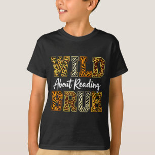 Jongens grappig wild dier over lezen bruh boek t-shirt