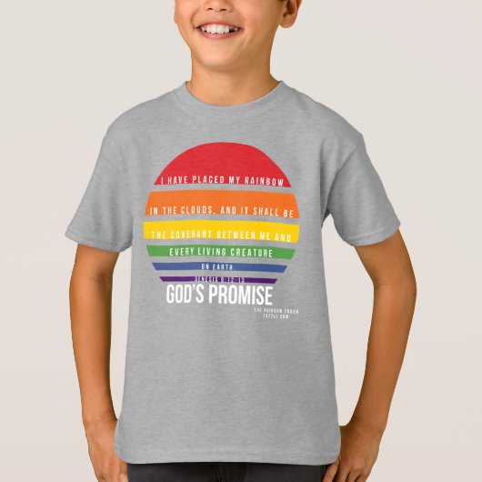 Jongen's grijze T-Shirt regenboogcirkel (Voorkant)