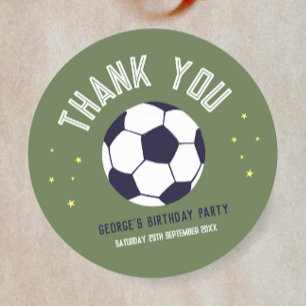 Jongens Groen Voetbal Sportief Bedankt Kinderen Ve Ronde Sticker
