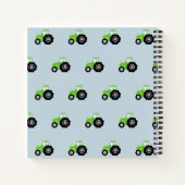 Jongen's Groene Tractor Pattern en Name Kinder Sch Notitieboek (Achterkant)