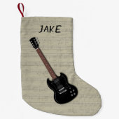 Jongens Guitar Specialized Kerstmis Stocking Kleine Kerstsok (Voorkant)