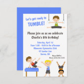 Jongens Gymnastiek Verjaardag Uitnodiging (Voorkant / Achterkant)