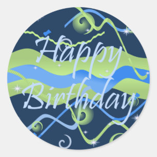 Jongen's Happy Birthday Stickers