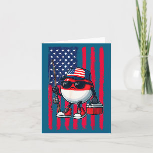 Jongens hengel Amerikaanse vlag Patriottische viss Kaart