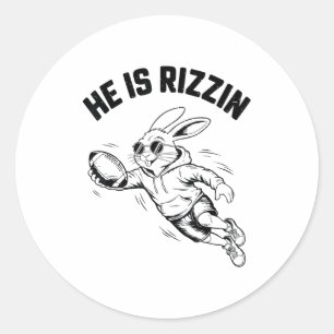Jongens Hij Is Opgewekt Konijn Gezicht Zonnebril V Ronde Sticker