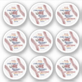 Jongens Honkbal 1e Verjaardag kleine 0.75" sticker (Voorkant)