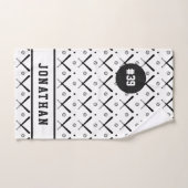 Jongens Honkbal Bat & Bal Patroon Naam Team Nummer Handdoek (Handdoek)