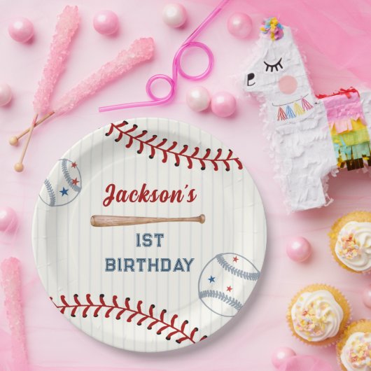 Jongens Honkbal Verjaardagsfeestje Papieren Bordje (Feest)