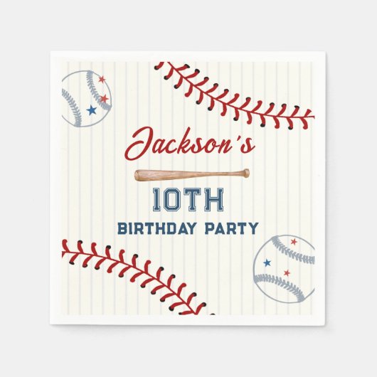 Jongens Honkbal Verjaardagsfeestje Servetten (Voorkant)