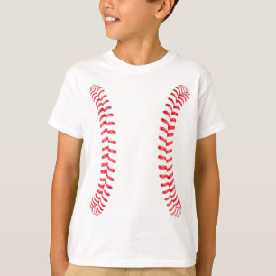 Jongens honkbalspeler verticale stiksels naden t-shirt