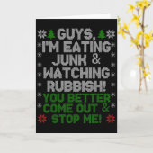 Jongens, ik eet junkfood en kijk naar rommel! kaart (Gele Bloem)