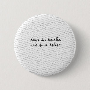 Jongens in boeken ronde button 5,7 cm