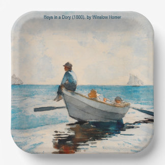 Jongens in een Dory (1880) door Winslow Homer Papieren Bordje