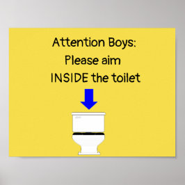 Jongens in het poster van de toiletwc