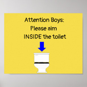 Jongens in het poster van de toiletwc