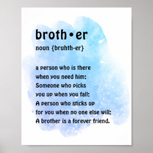 Jongens kamer muur kunst broer definitie poster