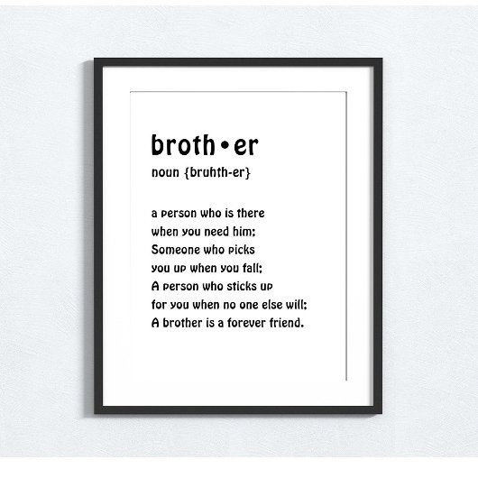 Jongens kamer muur kunst broer definitie poster