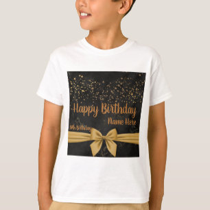 Jongens Kinder Basic Happy Birthday wensen Tekst A T-shirt