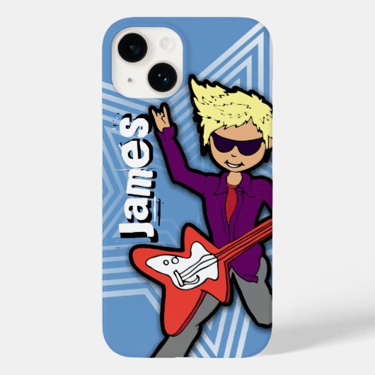 Jongens korte naam rockstar kinder telefoonbehuizi Case-Mate iPhone case (Achterkant)