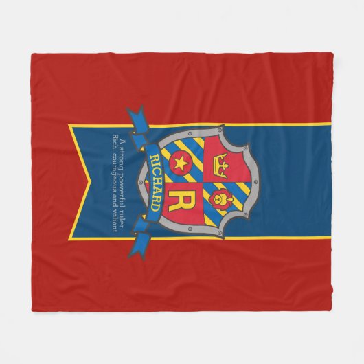 Jongens letter R naam betekent Richard leeuw ridde Fleece Deken (Voorkant (Horizontaal))