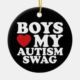 Jongens Liefde Mijn Autisme Swag Awareness Hart Keramisch Ornament