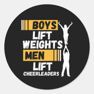 Jongens Lift Gewichten Mannen Lift Cheerleaders Ch Ronde Sticker