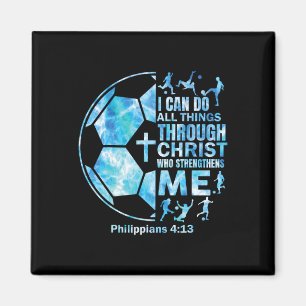 Jongens Mannen Voetbal Christelijk Ik Kan Alle Din Magneet