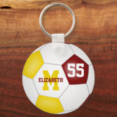 jongens maroon gold team kleuren voetbal sleutelhanger (Voorkant)