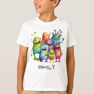 Jongens & Meisjes familie grappige kleurrijke kind T-shirt