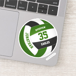 jongens meisjes groen zwart team kleuren volleybal sticker