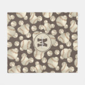 jongens meisjes honkbalsoftbalpatroon monogrammen fleece deken (Voorkant (Horizontaal))