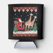 Jongens Meisjes Kerstman Rijden Giraffe Sleigh Ugl Blikjeskoeler (Voorkant)