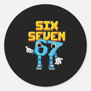 Jongens Meisjes Kinderen Italiaans Brainrot Meme 6 Ronde Sticker