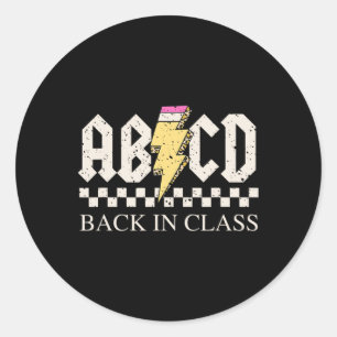 Jongens Meisjes Leraren Rock Terug naar School ABC Ronde Sticker