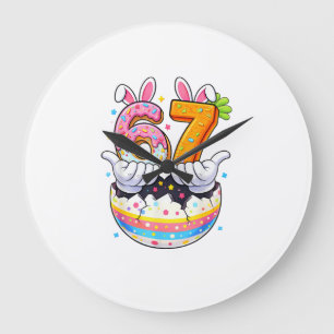 Jongens Meisjes Pasen Eieren Grappige Konijn Zes Z Grote Klok