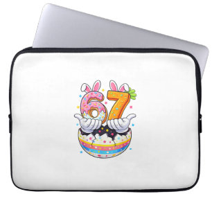 Jongens Meisjes Pasen Eieren Grappige Konijn Zes Z Laptop Sleeve