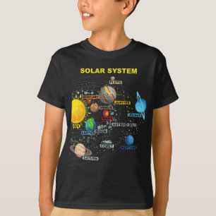 Jongens Meisjes - Zonnestelsel Graphic Planets Spa T-shirt