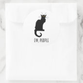 Jongens, mensen grappig zwart kat ronde sticker (Tas)