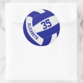 jongens met aangepaste naam : blauw wit volleybal ronde sticker (Tas)