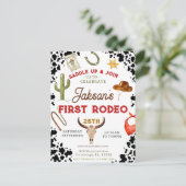 Jongens Mijn Eerste Rodeo Cowboy 1e Verjaardag Briefkaart (Staand voorkant)