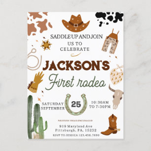 Jongens Mijn Eerste Rodeo Cowboy 1e Verjaardag Briefkaart