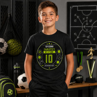 Jongens Modern Zwart Sport Kinderen 10e Verjaardag Tri-Blend Shirt