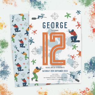 Jongens Moderne Paintball Splatter Party Kinderen  Kaart