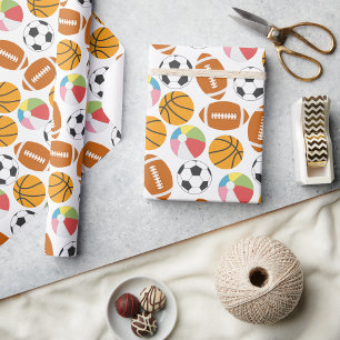 Jongens moderne sporten verjaardagsfeestje   Wedst Cadeaupapier