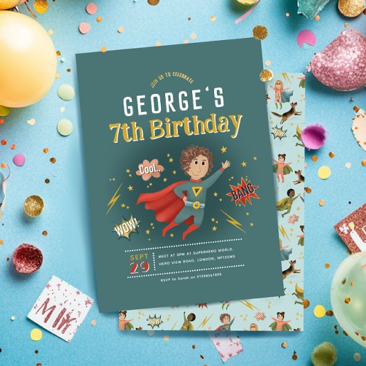 Jongens Moderne Superheld Comic Book Kids Verjaard Kaart