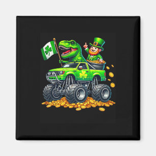 Jongens Monster Truck T-rex Leprechaun St. Patrick Magneet
