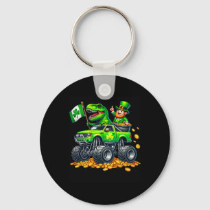 Jongens Monster Truck T-rex Leprechaun St. Patrick Sleutelhanger