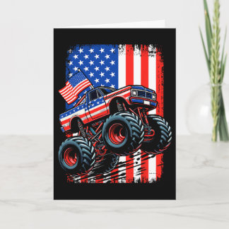 Jongens Monstertruck Usa Vlag Monstertruck 4 juli Kaart
